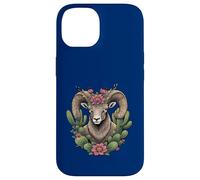 Bighorn du Colorado et Cactus en Forme de Coupe Bordeaux Coque pour iPhone 14