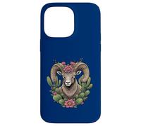 Bighorn du Colorado et Cactus en Forme de Coupe Bordeaux Coque pour iPhone 14 Pro Max