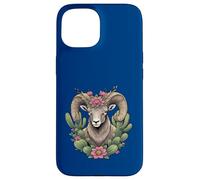 Bighorn du Colorado et Cactus en Forme de Coupe Bordeaux Coque pour iPhone 15