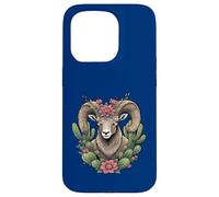 Bighorn du Colorado et Cactus en Forme de Coupe Bordeaux Coque pour iPhone 15 Pro