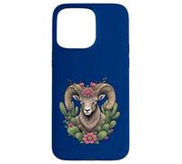 Bighorn du Colorado et Cactus en Forme de Coupe Bordeaux Coque pour iPhone 15 Pro Max