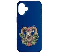 Bighorn du Colorado et Cactus en Forme de Coupe Bordeaux Coque pour iPhone 16