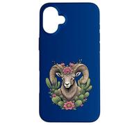Bighorn du Colorado et Cactus en Forme de Coupe Bordeaux Coque pour iPhone 16 Plus