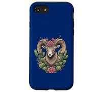 Bighorn du Colorado et Cactus en Forme de Coupe Bordeaux Coque pour iPhone SE (2020) / 7/8