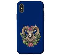 Bighorn du Colorado et Cactus en Forme de Coupe Bordeaux Coque pour iPhone X/XS
