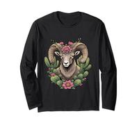 Bighorn du Colorado et Cactus en Forme de Coupe Bordeaux Manche Longue