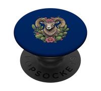 Bighorn du Colorado et Cactus en Forme de Coupe Bordeaux PopSockets PopGrip Adhésif
