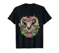 Bighorn du Colorado et Cactus en Forme de Coupe Bordeaux T-Shirt