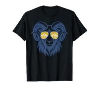 Bighorn Ram Lunettes de Soleil aviateur Portrait de Montagne T-Shirt