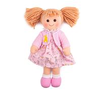 BigJigs Toys Ella Rag Doll (Medium) - Mon premier Dolly, Plux Pink Soft Dolls, Baby Toys for Girls & Boys, Ragdoll adapté à la naissance, échangez des vêtements et des tenues de 1 an, une taille de 34