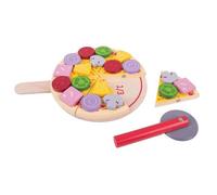 Bigjigs Ensemble De Pizza En Bois Avec Coupe-Rouleau - 26 Pièces