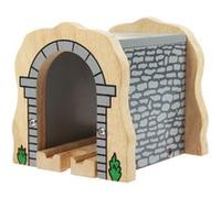 Bigjigs Houten Treintunnel Steenmotief - Grijs G