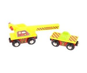 Bigjigs Houten Wagon met Hijskraan G