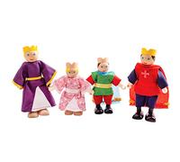 BigJigs Jouets en bois Famille Royale Poupées - Poupée Wood House Figures, Playset
