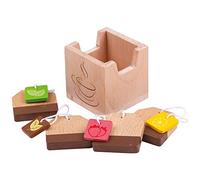 BigJigs Jouets Jeux de rôles thé en Bois Sacs - Cuisine pour Enfants Accessoires Roleplay Alimentaires