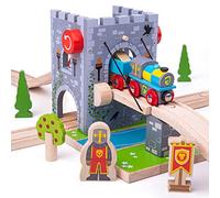 Bigjigs Rail, Pont-Levis en Bois, Jouets en Bois, Accessoires de Train en Bois, Accessoires de Train Bigjigs, Accessoires de Voie de Train en Bois, château en Bois
