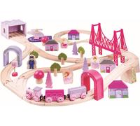 Circuit de train en bois Féérique 75 pièces - Blanc - Pour Enfant - Fille - A partir de 3 ans