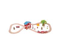 Bigjigs Rail Chemin de fer en bois caserne de pompiers