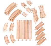 Bigjigs Rail Gerade und Kurven Holzschienen Set