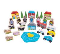 Bigjigs Rail Grand jeu d'accessoires de voies ferrées en bois