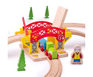 Bigjigs Rail Lifting Bridge - Other Major Wooden Rail Brands are Compatible