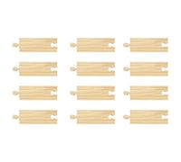 Bigjigs Rail Lignes Droites Courtes (Lot de 12) | Train en Bois | Circuit Train Bois | Jouet Enfant | Jouet Éducatif | Cadeau Enfant | Jouet en Bois | Compatible Avec Autre Marques de Train en Bois