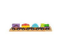 Bigjigs Rail Monster Train - Accessorio ferroviario in legno per bambini, treni