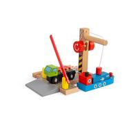 Bigjigs Rail, Shipping Container Yard, Wooden Toys, Wooden Crane, Wooden Train T