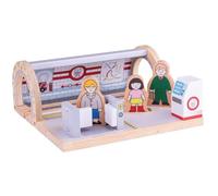 Bigjigs Rail Station de Métro en Bois - Autres Grands Bois Ferroviaire Marques Sont Compatibles | Train en Bois | Circuit Train Bois | Jouet Enfant | Jouet Éducatif | Cadeau Enfant | Jouet en Bois |
