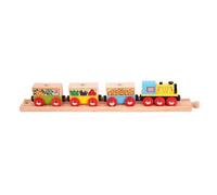 Bigjigs Rail Train de marchandises avec légumes + 3 rails