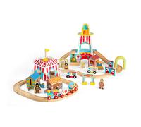 Bigjigs Rail Train en bois Fun Fair 54 pièces
