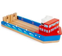 Bigjigs Rail - Trains Ferry - Jouet de Train sur Le thème du Ferry en Bois avec Rampe Pliante, Accessoires en Bois, Jouets de Train pour Les Enfants de 3 Ans