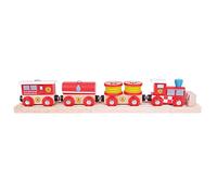 Bigjigs Rail Train Secours Incendie | Train en Bois | Circuit Train Bois | Jouet Enfant | Jouet Éducatif | Cadeau Enfant | Jouet en Bois | Compatible avec Autre Marques de Train en Bois