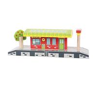 Bigjigs Rail Village Station - Other Major Wooden Rail Brands Are Compatible