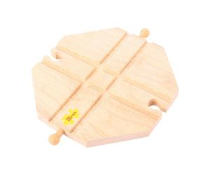 Bigjigs Rail Wooden 4 Way Crossing Plate - Other Major Wood Rail Brands are Comp