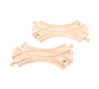Bigjigs Rail Wooden Track Double Curved Turnouts (2 pk) - Compatible With Bigjig