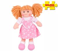 BIGJIGS Ruby Stoffpuppe 28 cm, Poupée Souple à Nouer, NEU & SÜβ, BJD020