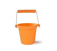 Bigjigs Toys Adventure Bodet Pliable (Apricot Orange) - Seau de Silicone pour Sable, Jouets de Vacances pour Les Tout-Petits, Sable de qualité et Jouets