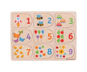 Bigjigs Toys Bj535 Picture And Number Matching Puzzle