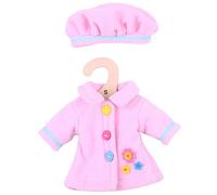 Bigjigs Toys Chapeau et manteau roses (pour une poupée de 28 cm)