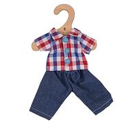 Bigjigs Toys Chemise à carreaux et jean (pour une poupée de 28 cm)