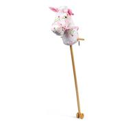 Bigjigs Toys Cheval bâton en Bois à Fleurs
