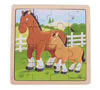 Bigjigs Toys Chunky Wooden Horse &amp Foal Puzzle