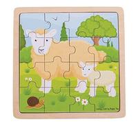 Bigjigs Toys Chunky Wooden Sheep &amp Lamb Puzzle