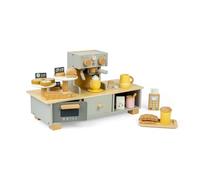 Bigjigs Toys Coffee Shop - Ensemble de jeu de café en bois pour enfants, ensembles de cuisine et de cuisine, accessoires de jeu de rôle pour tout-petits, cadeaux pour enfants, à partir de 3 ans