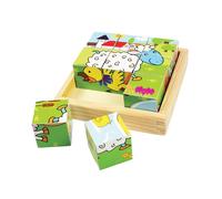 Bigjigs Toys Cubes d'images Cubes d'animaux 9 cubes
