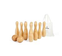 Bigjigs Toys Ensemble de bowling à 10 broches - 12 pièces de quilles en bois, en