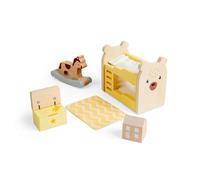 Bigjigs Toys Ensemble de chambre pour enfants | Meubles de maison de poupées en bois | Accessoires pour maison de poupée pour enfants | Ensemble de jeu miniature pour chambre de poupée avec lit