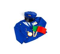 Bigjigs Toys Ensemble de déguisement de chef de train - 6 pièces - Costume de chemin de fer pour enfants, ensemble de déguisement, tenues de jeu de rôle et accessoires, cadeaux pour enfants, à partir