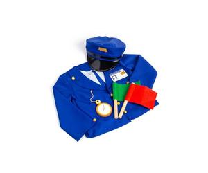 Bigjigs Toys Ensemble de déguisement de Chef de Train - 6 pièces - Costume de Chemin de Fer pour Enfants, Ensemble de déguisement, Tenues de Jeu de rôle et Accessoires, Cadeaux pour Enfants, à partir